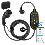 Elektromobilio įkrovimo laidas junsun App valdymas - 3,5 kw 6-16A 1 fazė 5m 2 tipas