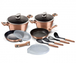 Berlinger Haus granitinių puodų rinkinys bh-7058, rose gold
