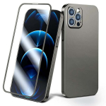 Apsauginis dėklas su grūdintu stiklu iPhone 13, pilkas