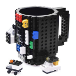 Kūrybinis puodelis, skirtas Lego kaladėlėms, juodos spalvos, 350 ml