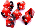 Stalo žaidimų kauliukų rinkinys Rebel RPG, Red/Black