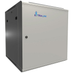 Pilka sieninė spinta su metalinėmis durimis 12U 600x600