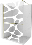 Walk-in du&scaron;o sienelė Mexen Kioto+ su lentynėle, gold/stiklas su ra&scaron;tu, 70,80,90,100,110,120,130,140x200 cm