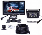GALINIO VAIZDO KAMERA AUTOMOBILIUI 18IR MONITOR 7 TIR BUS 15m 12V / 24V