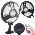 3 &scaron;viesos režimų 150 LED solar lempa su prieblandos ir judesio jutikliu