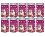 Dr. Trend Premium Sterilizuotas drėgnas ėdalas katėms su vi&scaron;tienos padažu, 10 x 400 g