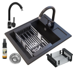 Granitinė virtuvės plautuvė Granitan, juoda