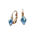 Auskarai moterims DiamondSky &bdquo;Crystal Rhombus IV (Aquamarine Blue)&ldquo; su Swarovski kristalais