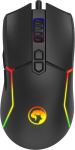 "marvo" pelė m655, 12000dpi, optinė, 7but., usb laidas, juoda, žaidimų, permatoma