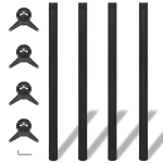 4 reguliuojamo auk&scaron;čio stalo kojos, juodos, 1 100 mm