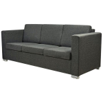 Trivietė sofa, audinys, tamsiai pilka