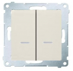 Simon54 Dw5bl.01/41 dvigubas jungiklis su pa&scaron;vietimu, kremas