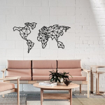 Dekoratyvinis metalinis sienų priedas World Map