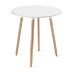 Apvalus stalas Kami, 60 cm, baltas/rudas