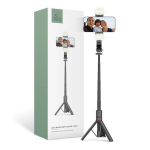 Tech-Protect L05S Bluetooth selfie stick with tripod up to 105cm with LED lamp - black
