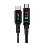 USB-C - USB-C kabelis su ekranu, 100W, 1.2m, juodas
