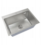 Vieno dubens virtuvės kriauklė INOX 60x50 + dozatorius, krep&scaron;elis