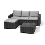 Sodo kampinė sofa ir stalas, Kalifornijos &scaron;ezlongas, pilkas