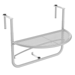 Pakabinamas staliukas balkonui, reguliuojamo auk&scaron;čio pusapvalis &Oslash;30 cm - balta L60 x W45 x H50 cm