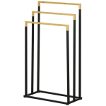 Rank&scaron;luosčių laikiklis Rank&scaron;luosčių laikiklio rinkinys 3 rank&scaron;luosčių strypai, pramoninis dizainas, bambukas, 45 x 22,5 x 86 cm, juodas + natūralus
