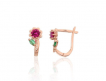 Auksiniai auskarai moterims Diamond Sky "Golden Flower XVI" DS02A960