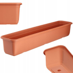Gėlių dėžė balkonui 80 cm, plastikinė, pailga