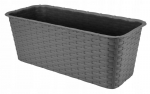 Balkono dėžė i&scaron; grafito rotango 40 cm, 40x15x17 cm