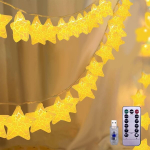 Nlney Led Žvaigždžių Žibintai - 6 M, 8 Režimai, Dekoracijos (Žvaigždės, &Scaron;iltai Balta)