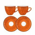 Wilmax puodelis 300 ml su lėk&scaron;tute 15 cm, raudonas, 4 vnt., odcienie pomarańczowego