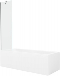 Vonia Mexen Cubik su apdaila ir stiklo sienele, 160x70 cm + 50 cm