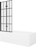 Vonia Mexen Cubik su apdaila ir stiklo sienele, 160x70 cm + 80 cm (II)