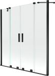 Vonios sienelė Mexen Velar Duo II, juoda, 150x150 cm