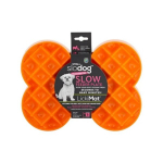 Lėto ėdimo dubenėlis LickiMat Dog Small Slodog, oranžinis