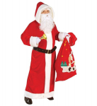 &bdquo;SUPER DELUXE SANTA CLAUS&ldquo; aksomas (paltas su gobtuvu, pliu&scaron;iniu apvadu, diržas su sagtimi)