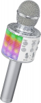 Belaidis karaoke mikrofonas, ne&scaron;iojamas 4 viename Bluetooth mikrofonas karaoke grotuvas su &scaron;okių &scaron;viesos diodu