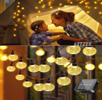 Lauko saulės &scaron;viestuvai 12M 100 LED &scaron;iltai balti pasakų žibintai su 8 režimais ir vandeniui atspari IP65 dekoratyvinė lempa, idealiai tinka namams, sodui, &scaron;ventėms, Kalėdų eglutei