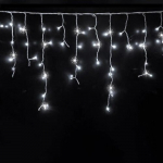 Kalėdinė girlianda - varvekliai fasadams ir vidui, balta + FLASH, 10x0.7m, 26W, IP44, 432 LED