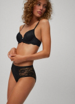 Ysabel Mora Vidutinio auk&scaron;čio menstruacinės kelnaitės su nėriniais 19006 juodas