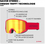 Atomic savor stereo slidinėjimo akiniai - ai&scaron;kus matymas ir apsauga nuo akinimo - auk&scaron;tos kokybės veidrodinė danga - live fit rėmelis - pritaikyti ne&scaron;iojantiems akinius