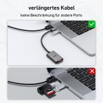Uni Sd kortelių skaitytuvas Usb 3.0, aliuminio korpusas, nailoninis kabelis, 2 lizdų atminties kortelių skaitytuvas, skirtas Sdxc/sdhc/sd/mmc/rs-mmc/micro Sdxc/micro Sd/micro Sdhc (pilka)