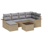 7 dalių sodo sofa rinkinys su pagalvėmis juodos spalvos poli ratanas