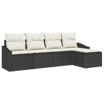 5 dalių sodo sofa komplektas su pagalvėlėmis, ruda poli rattan