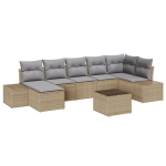 8 Dalių Sodo Sofa Komplektas su Pagalvėlėmis Juodas Poli Ratanas