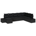 8 dalių sodų sofa su pagalvėlėmis juoda poli ratanas