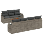 8 dalių sodo sofa komplektas su pagalvėmis pilka poli ratanas akacija,2 vietų sodo sofa su pagalvėmis pilka poli ratanas