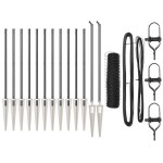 heksagono tvora Pilka 0.4x25 m Plienas,tvoros stulpai su smeigėmis 13 vnt &Oslash;32 mm 60 cm Cinkuotas plienas