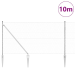 Heksagoninė Tvorą 1.4x10 m Cinkuotas Plienas,Tvorų Stulpeliai su Kotu 7 vnt &Oslash;32 mm 160 cm Cinkuotas Plienas