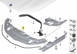 BMW G11 G12 variklio skyriaus centrinis dangtelis apsauginis skydelis nuo purslų originalus 51767384707