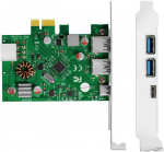 Logilink Pci Express kortelė Usb 3.2 (gen1) su 1x Usb-c (power Delivery 3.0) ir 2x A
