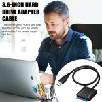 Leikurvo usb 3.0 į sata adapteris, usb 3.0 į sata iii kietojo disko adapteris su 12v/2a maitinimo adapteriu, skirtas 2,5"/3,5" hdd/ssd kietajam diskui